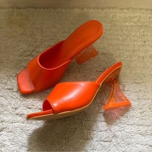 Orange Women's Slide Heels